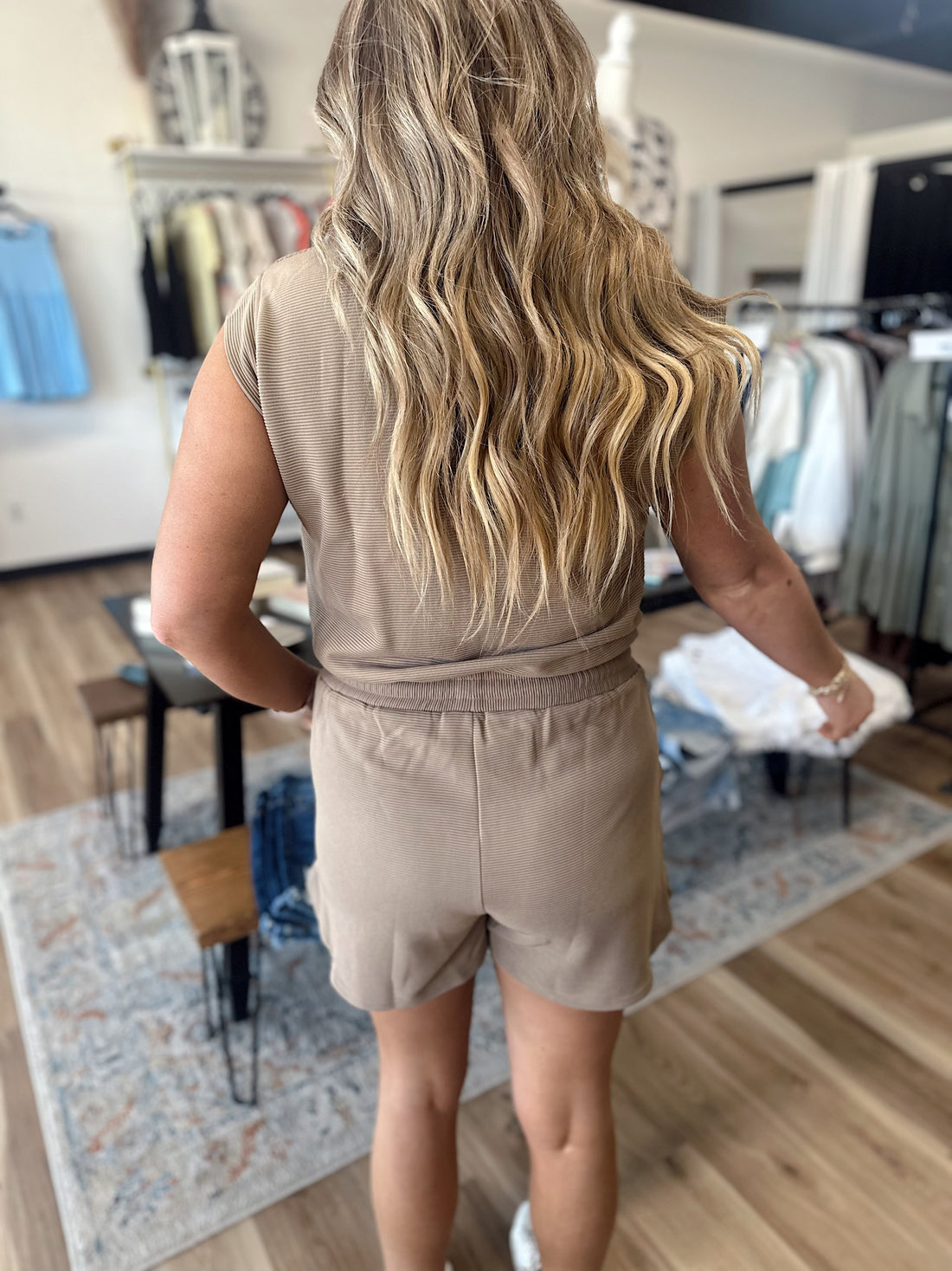Paige Ribbed Half Zip Romper