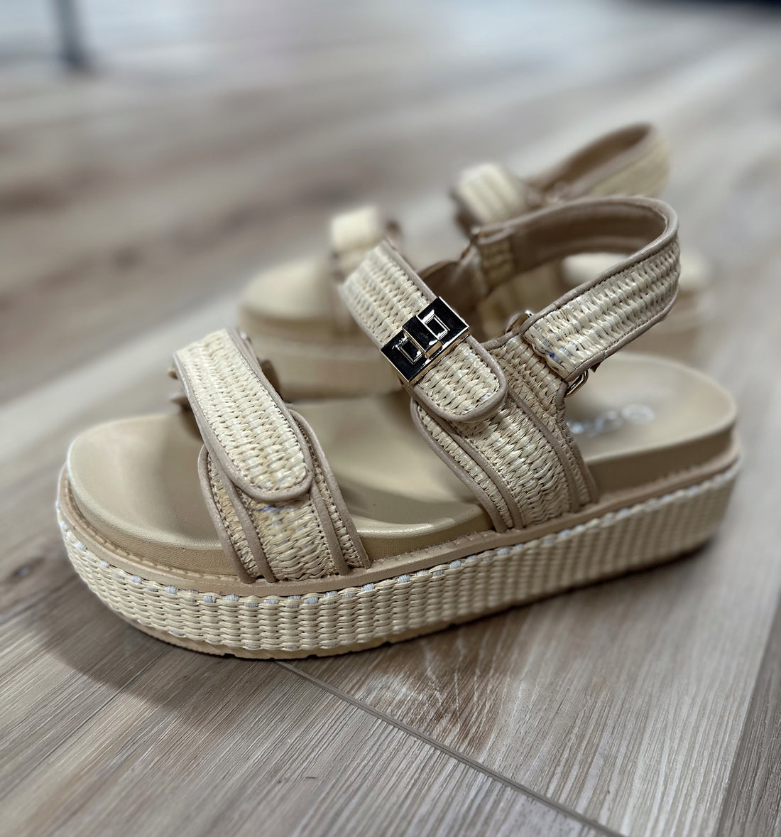 Raffia Wedge Sandals