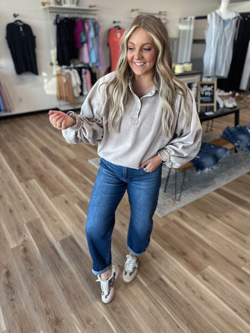Cady Button Up Collared Pullover