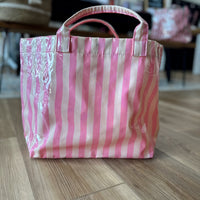 Kinsley Striped Vinyl Tote Bag
