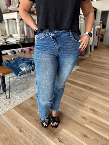 Gia Crossover Straight Jeans