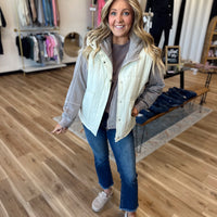 Rory Oversized Cream Puffer Vest