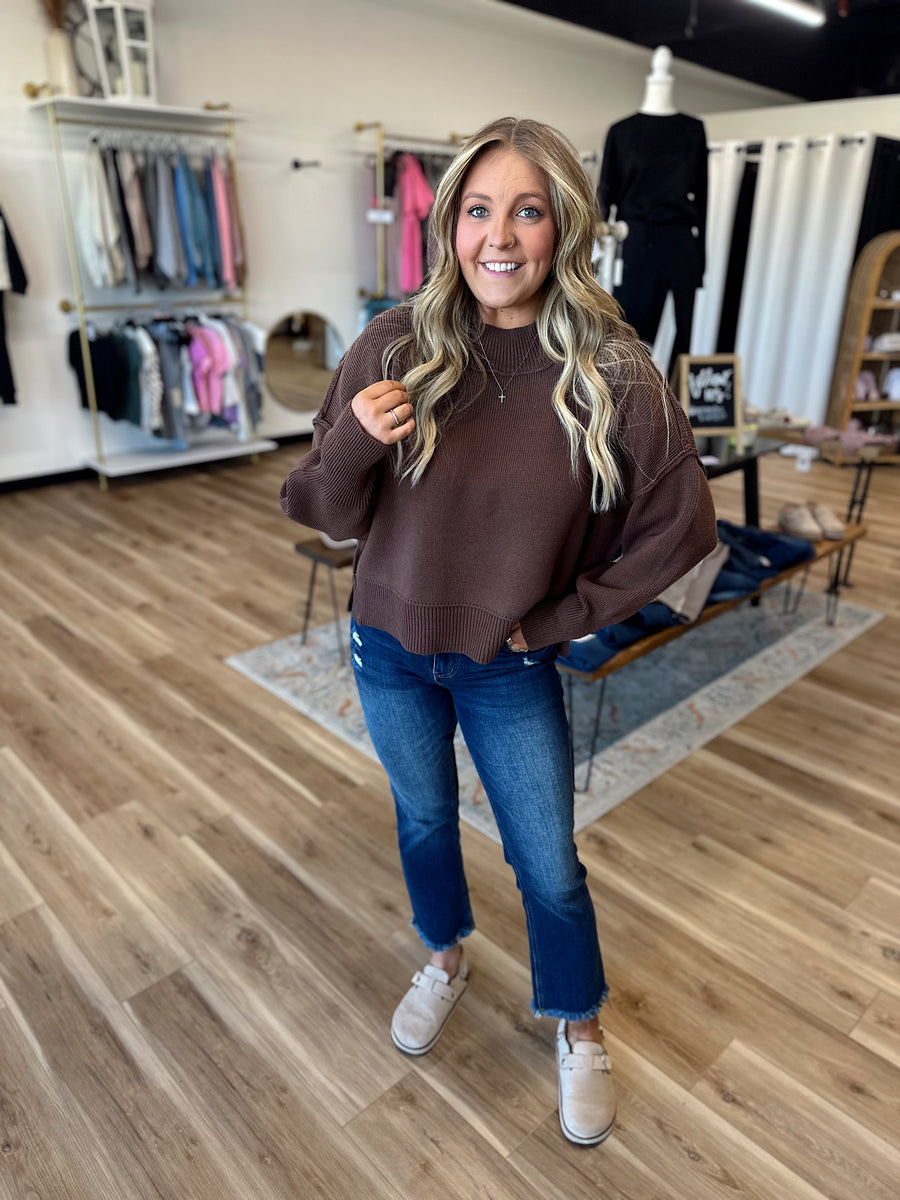 Hollynn Wide Neck Drop Shoulder Sweater