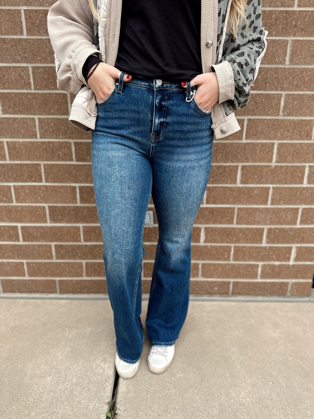 Navey High Rise Boot Cut Denim