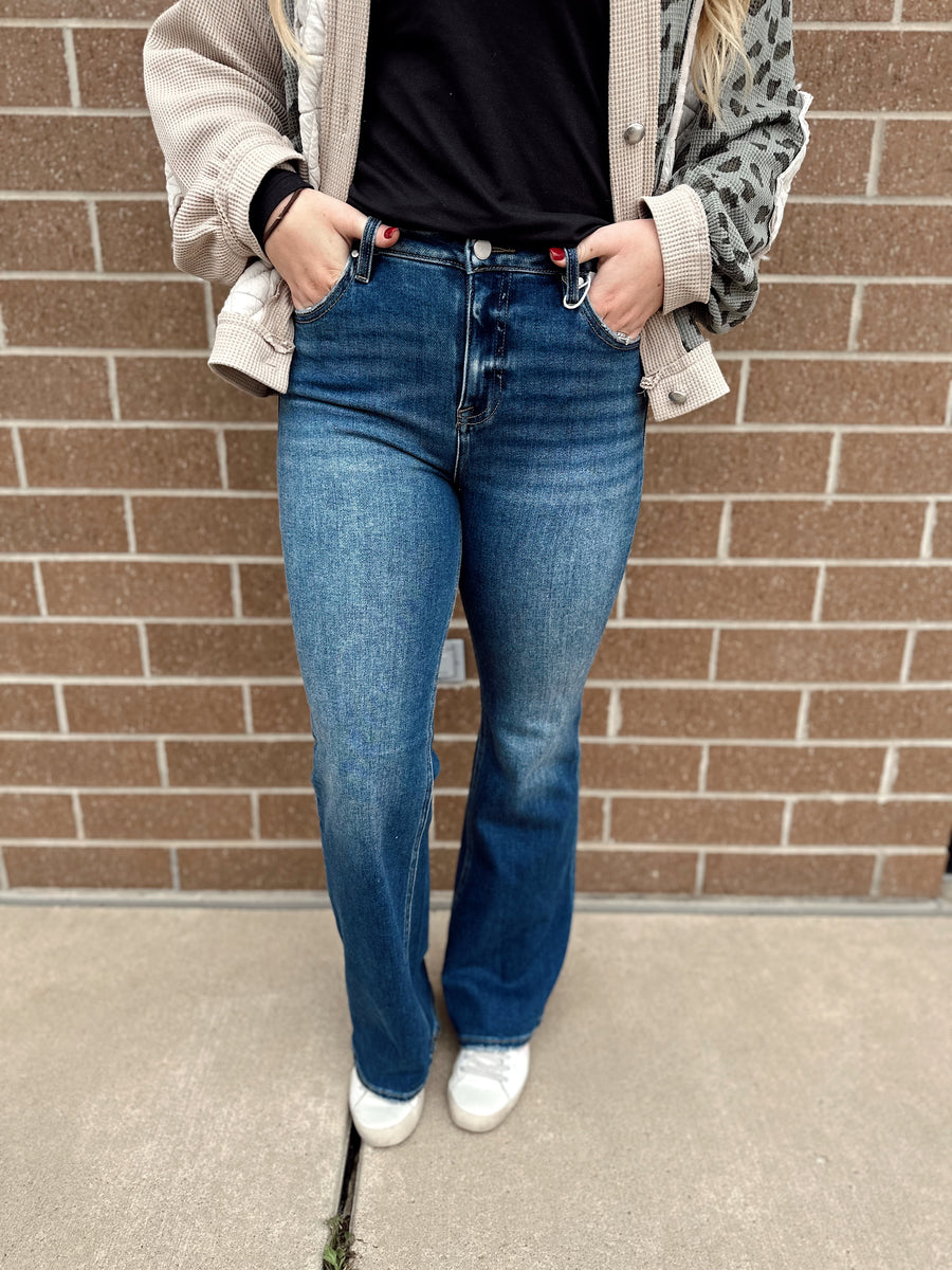 Navey High Rise Boot Cut Denim