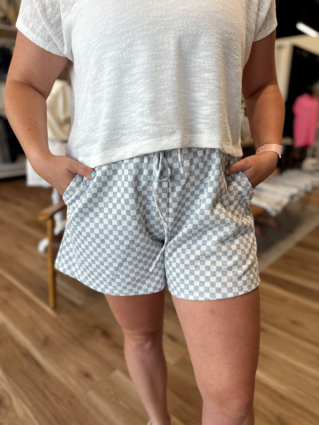 Madi Checkered Knit Shorts