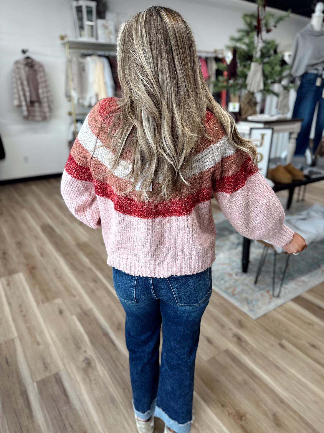 Jess Striped Chunky Knit Sweater