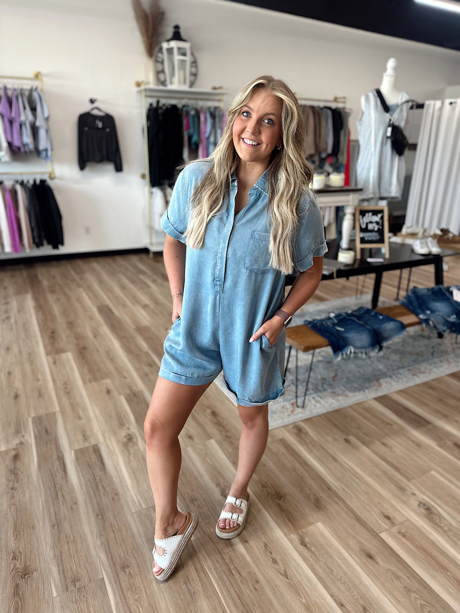 Leena Button Up Romper