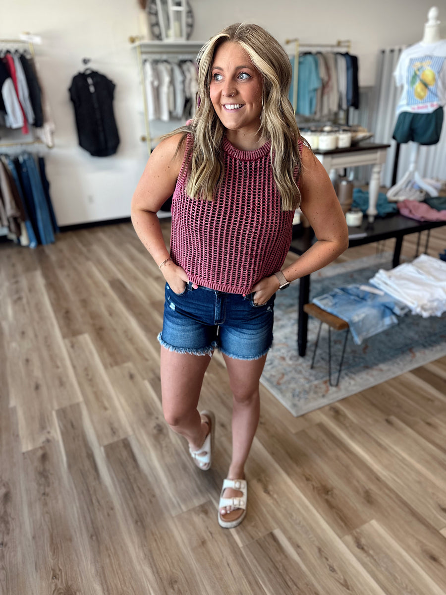 Emma Dark Wash Denim Shorts