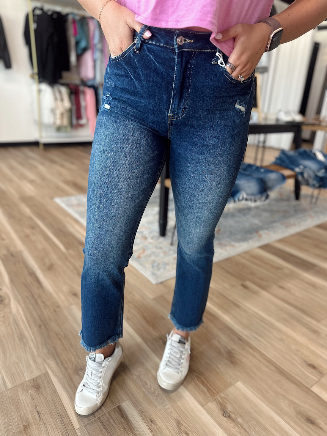 Blakley Dark Wash Cropped Denim