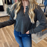 Kira Mineral Washed Henley Top