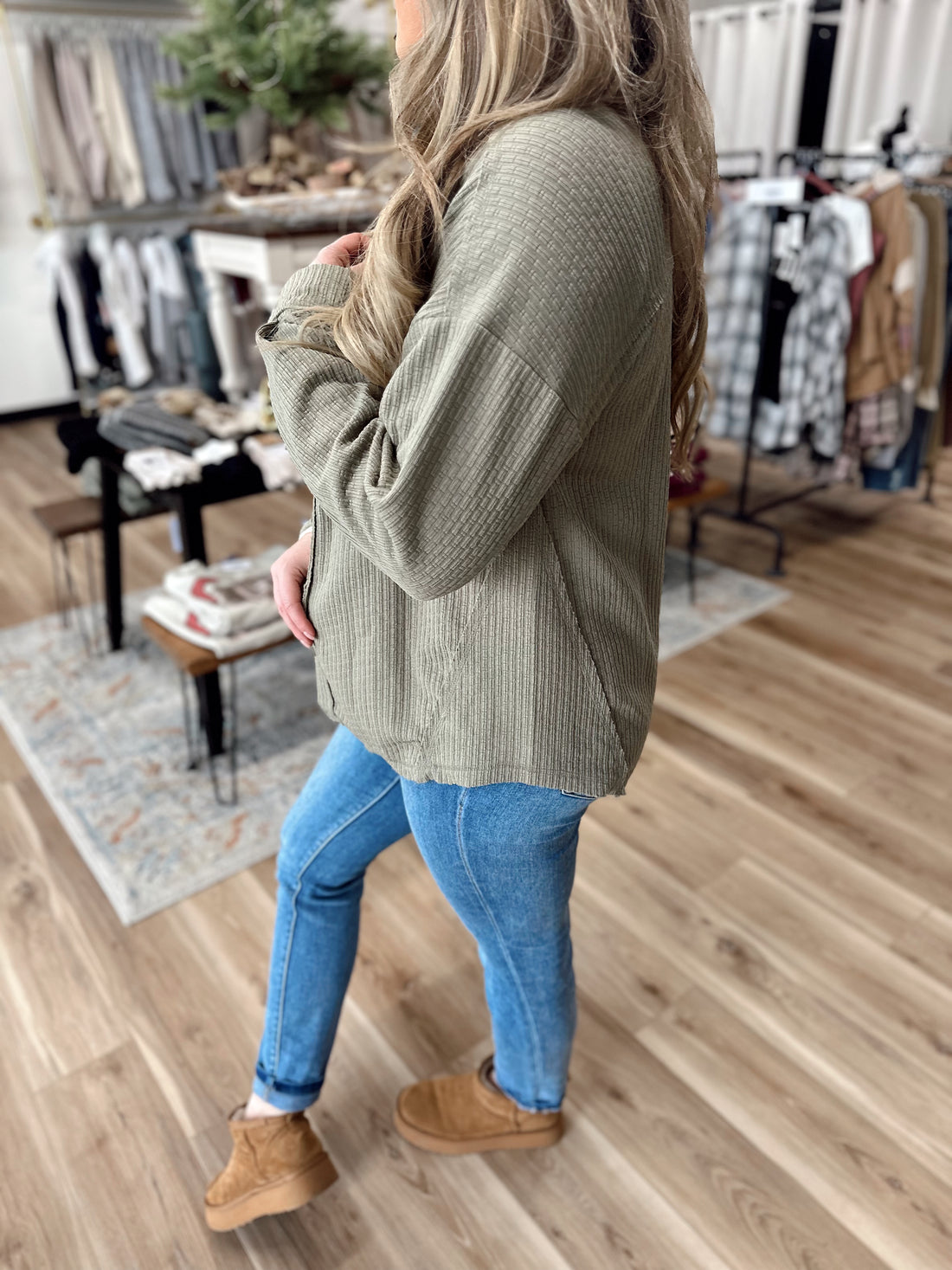 Button Down Henley Shacket