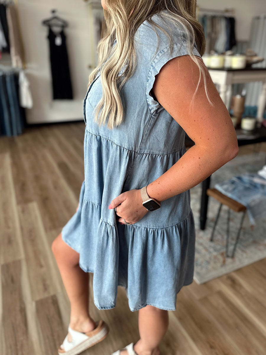 Taylor Short Sleeve Denim Dress