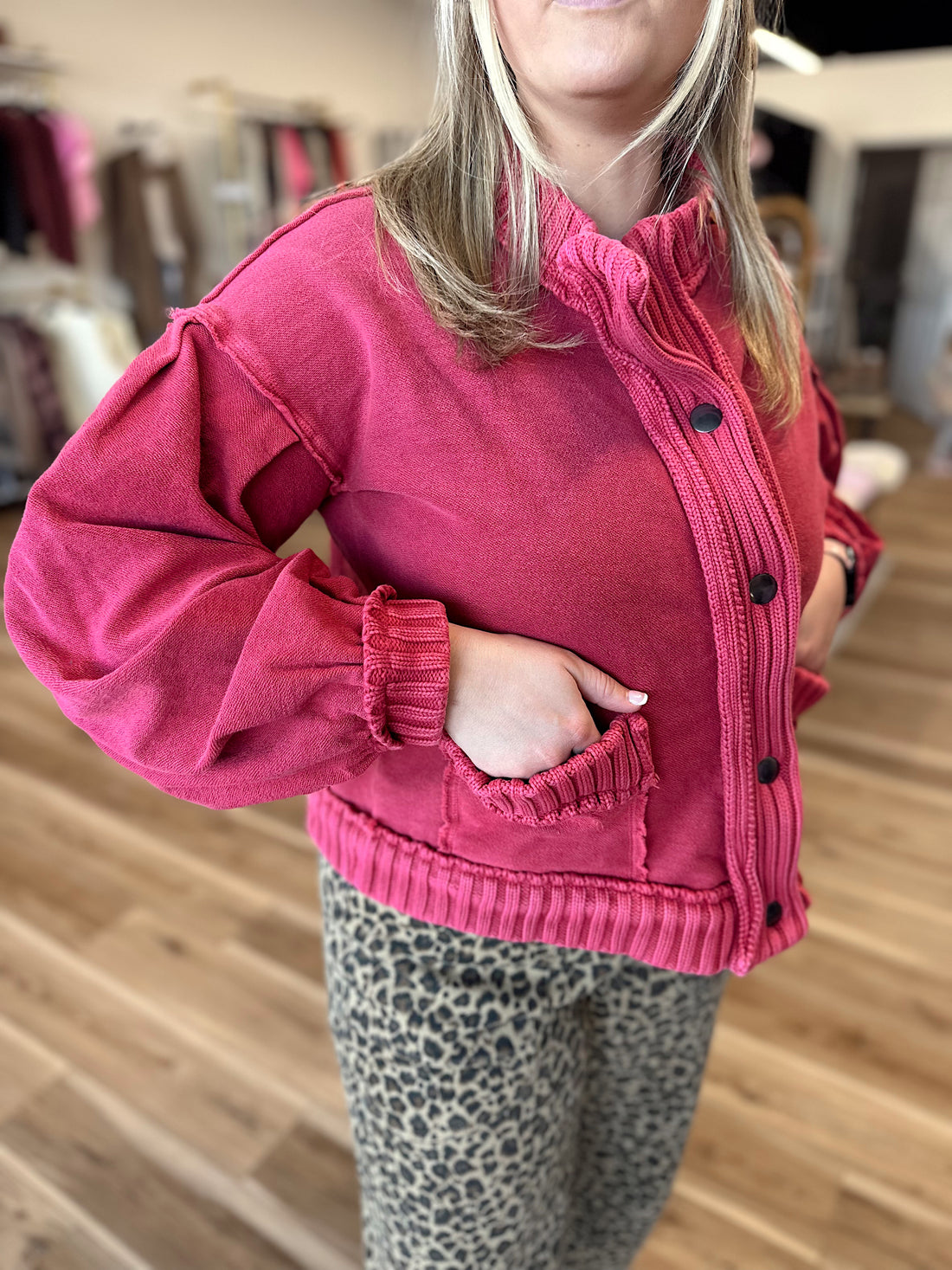 Haley Vintage Washed Cardigan Jacket