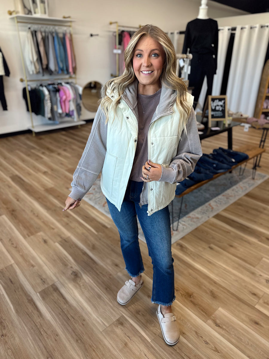 Rory Oversized Cream Puffer Vest