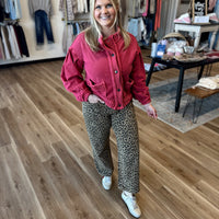 Layla Washed Leopard Vintage Rope String Pants