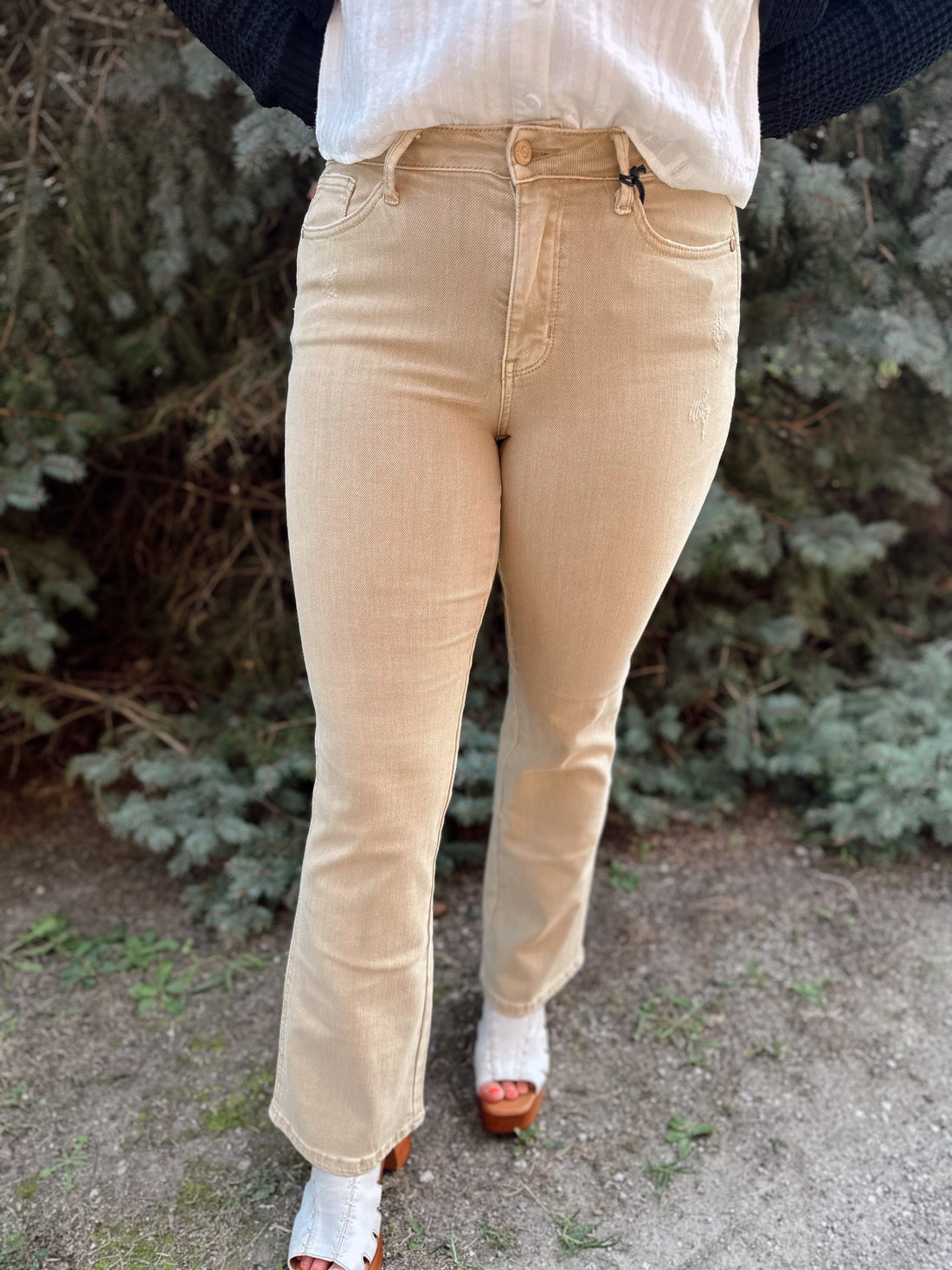 Ryder Khaki Slim Boot Cut Denim