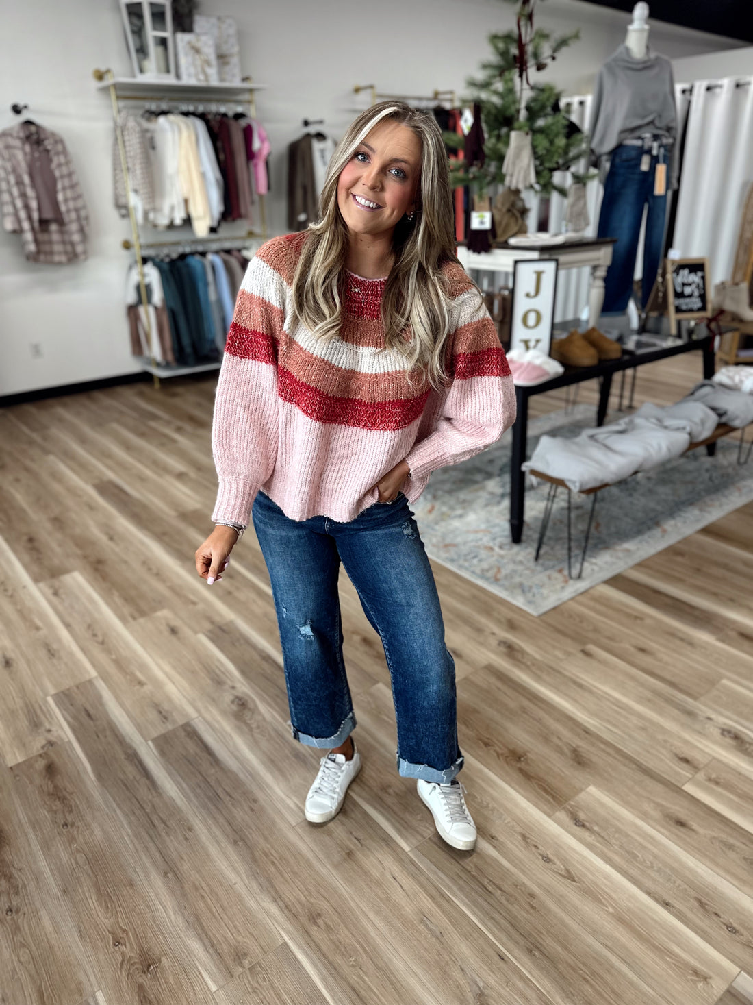 Jess Striped Chunky Knit Sweater