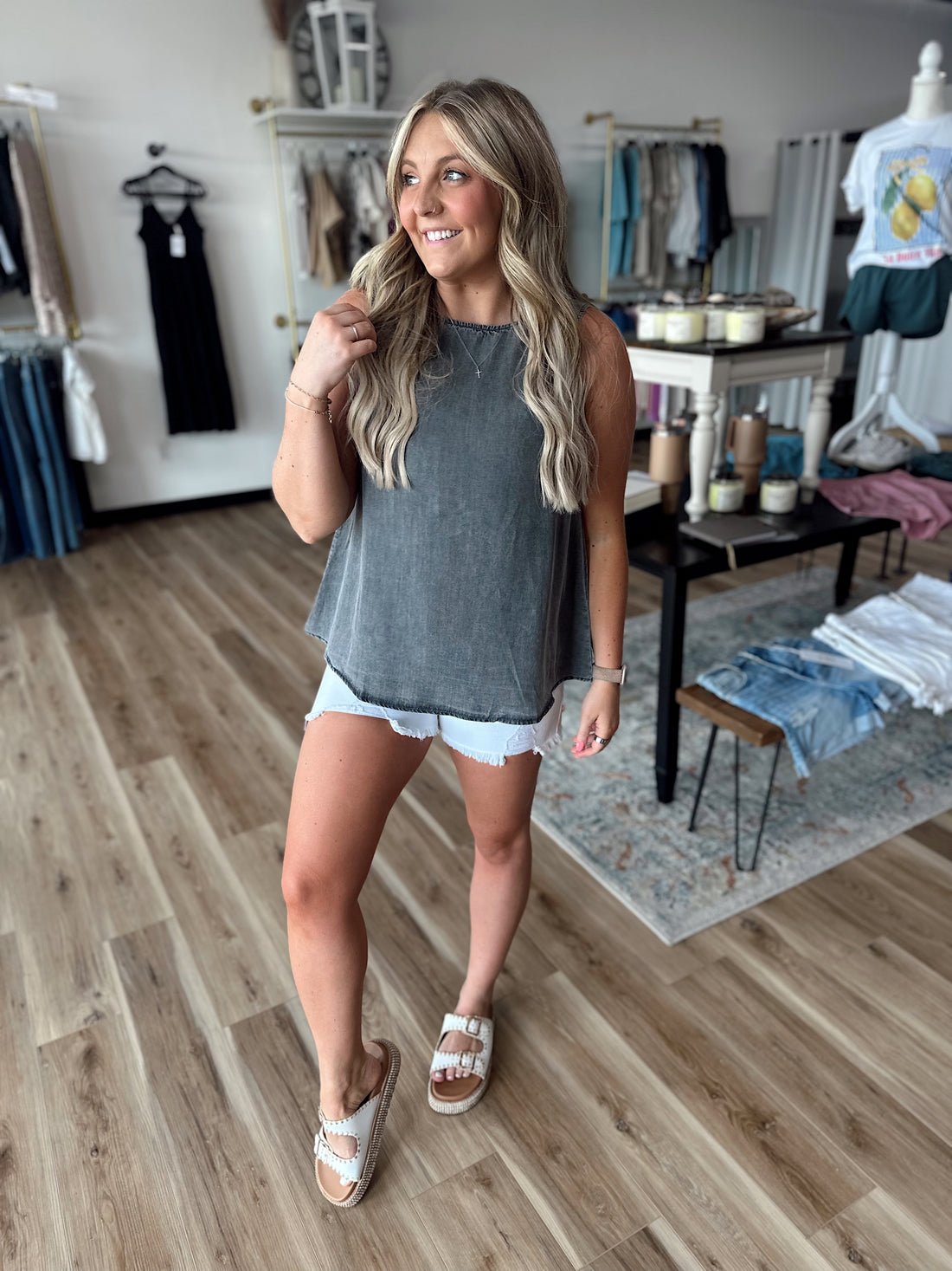 Toni Black Denim Tank