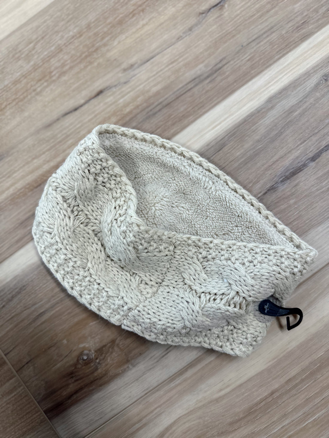 Beige Cable Knit Head Wrap