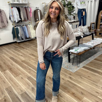 Mya Ribbed Boat Neck Top +