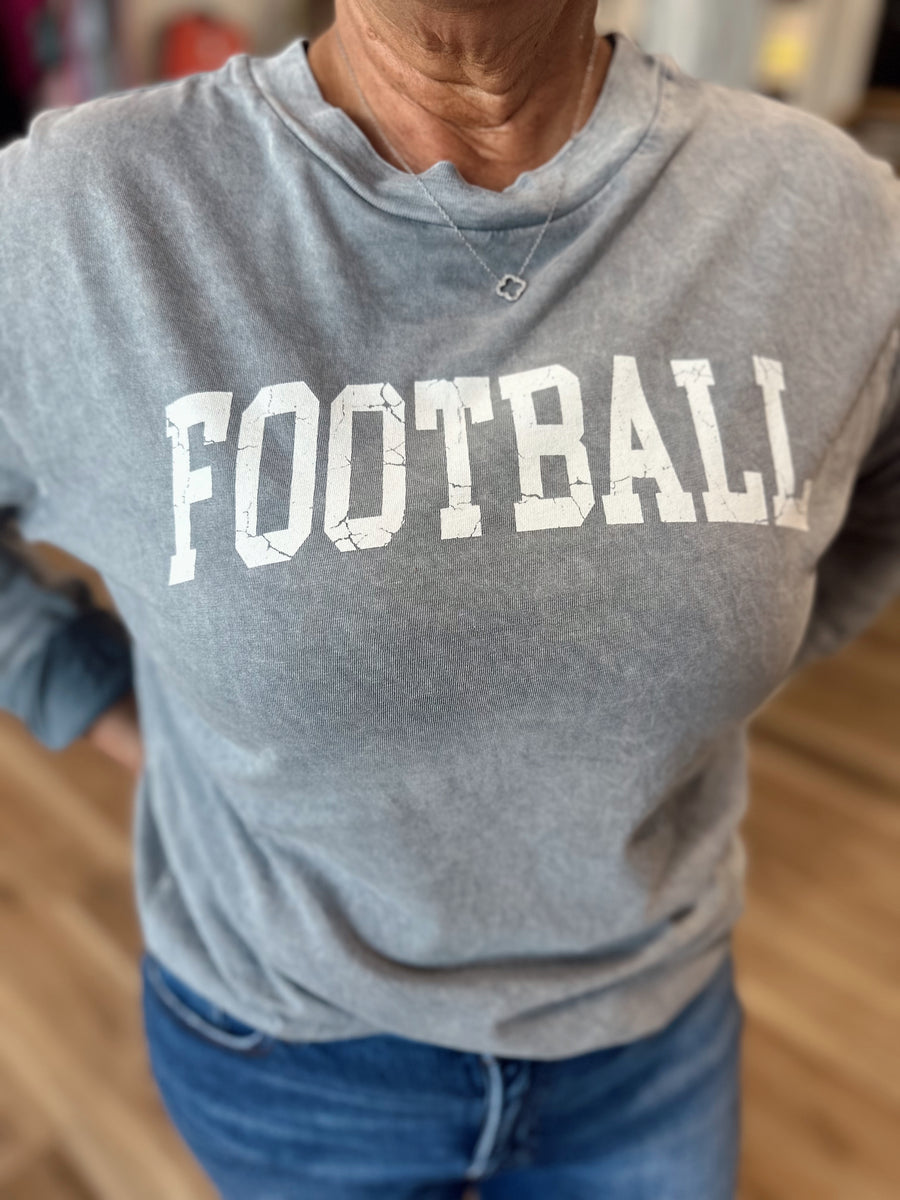 Acid Wash Football Long Sleeve