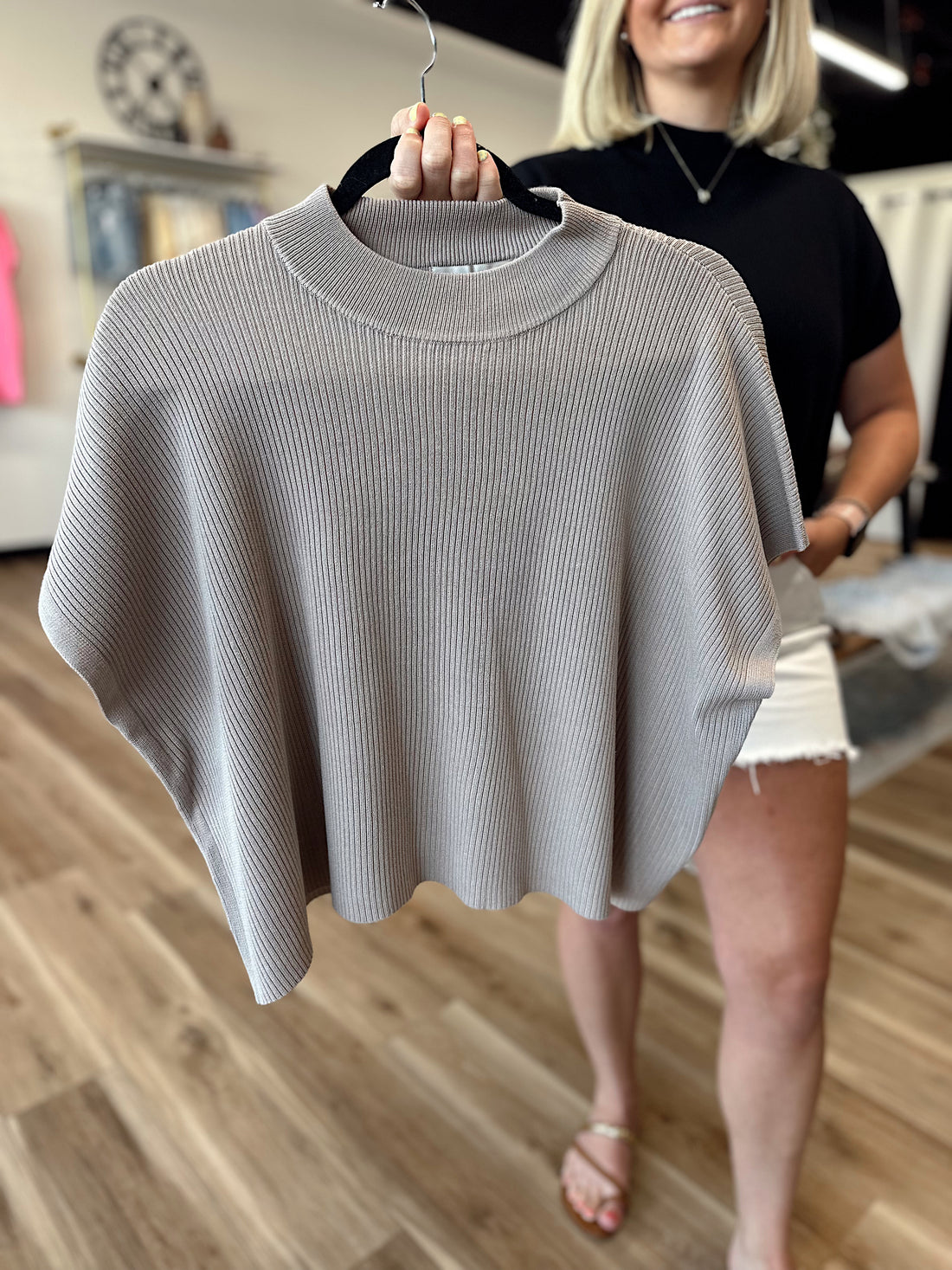 Sofia Mock Neck Short Sleeve Sweater