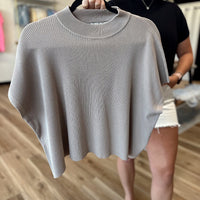 Sofia Mock Neck Short Sleeve Sweater