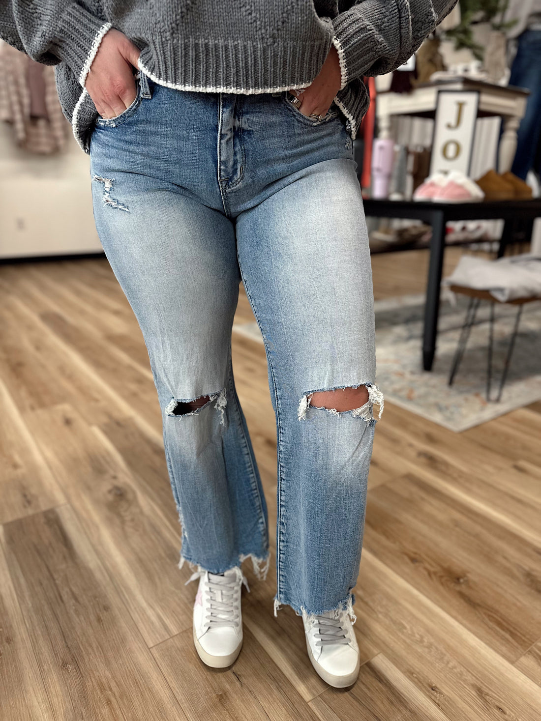 Jordyn High Rise Vintage Distressed Denim
