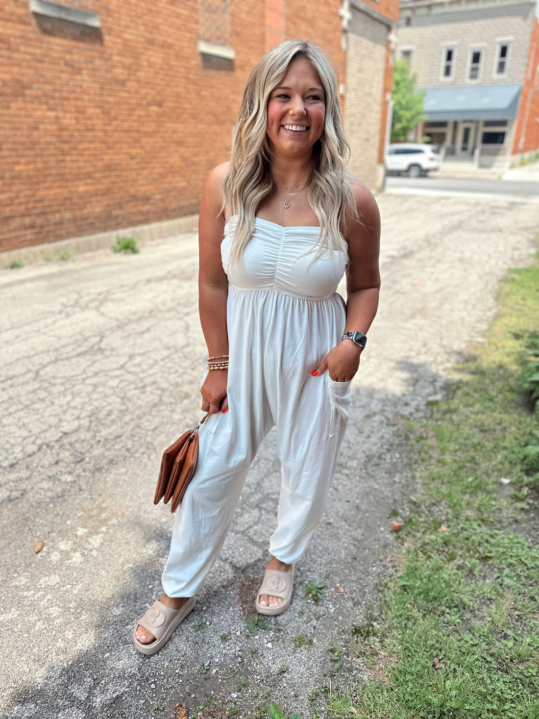 Bay Strapless Cotton Jumpsuit
