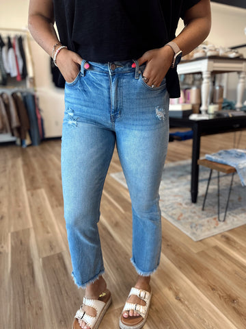 Mav High Rise Cropped Denim Jeans