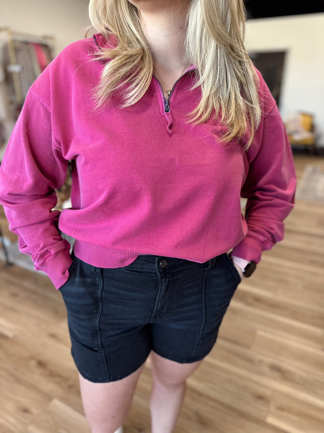 Katy Washed Summer Half Zip
