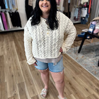 Ally Curvy  Distressed Denim Shorts