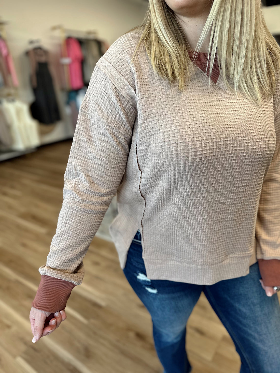 Mae Thermal Crewneck Pullover