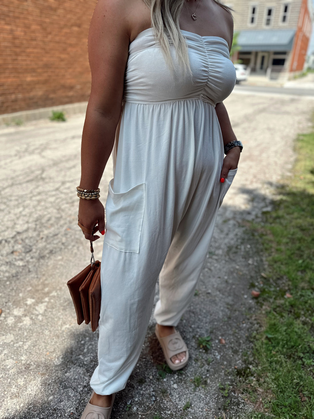 Bay Strapless Cotton Jumpsuit
