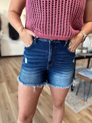 Emma Dark Wash Denim Shorts