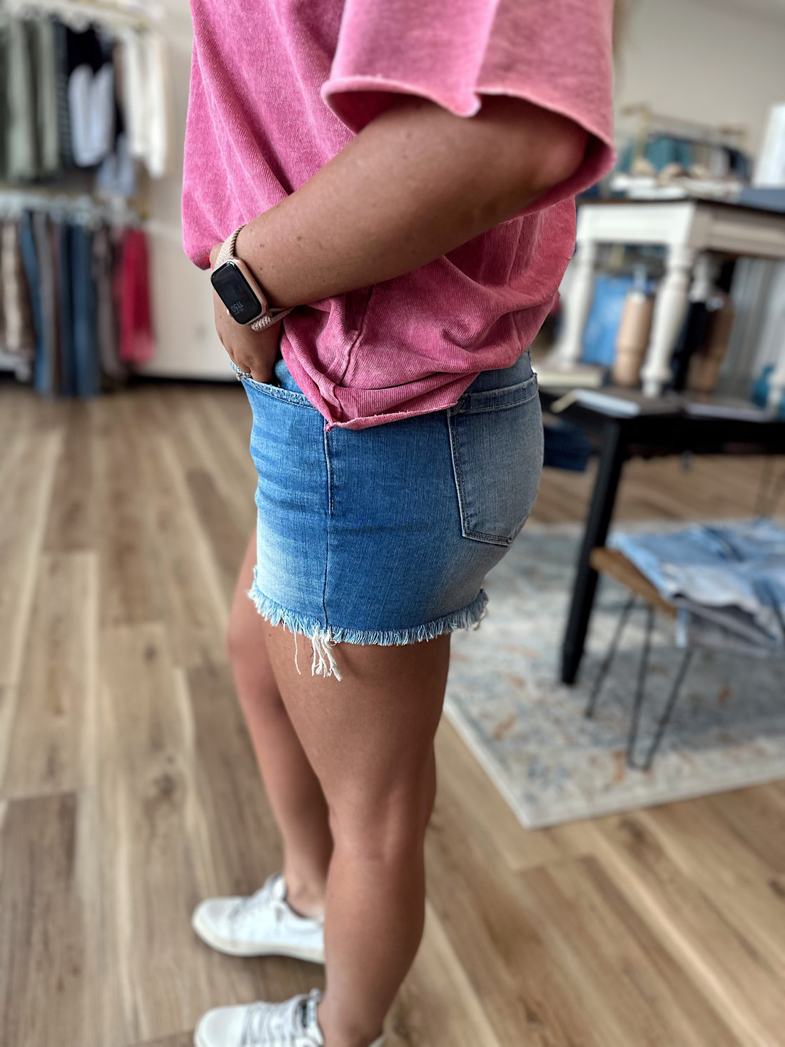 Haven Mid Rise Denim Shorts +