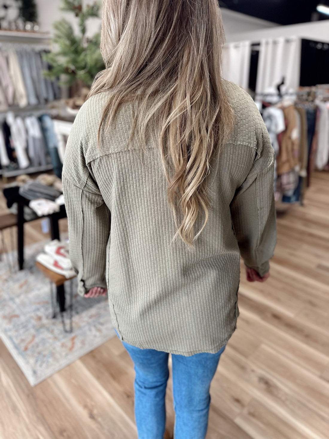 Button Down Henley Shacket