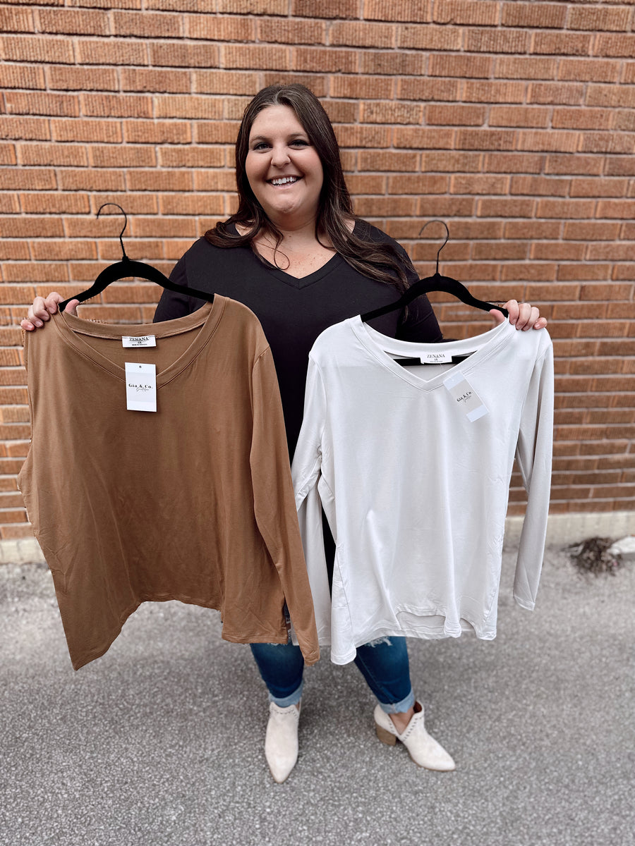 Curvy Anna V-Neck Long Sleeve
