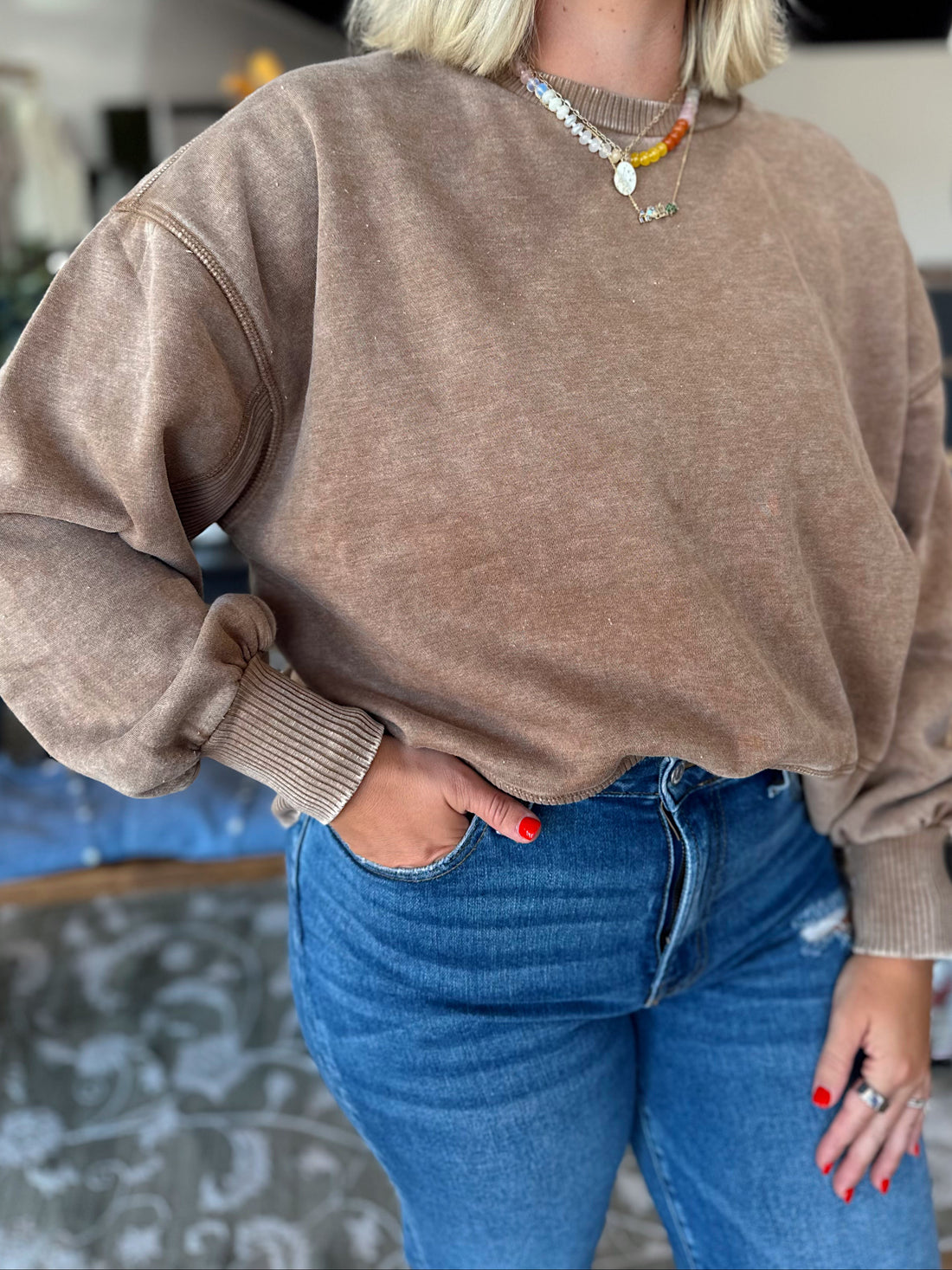 Bailey Acid Wash Pullover