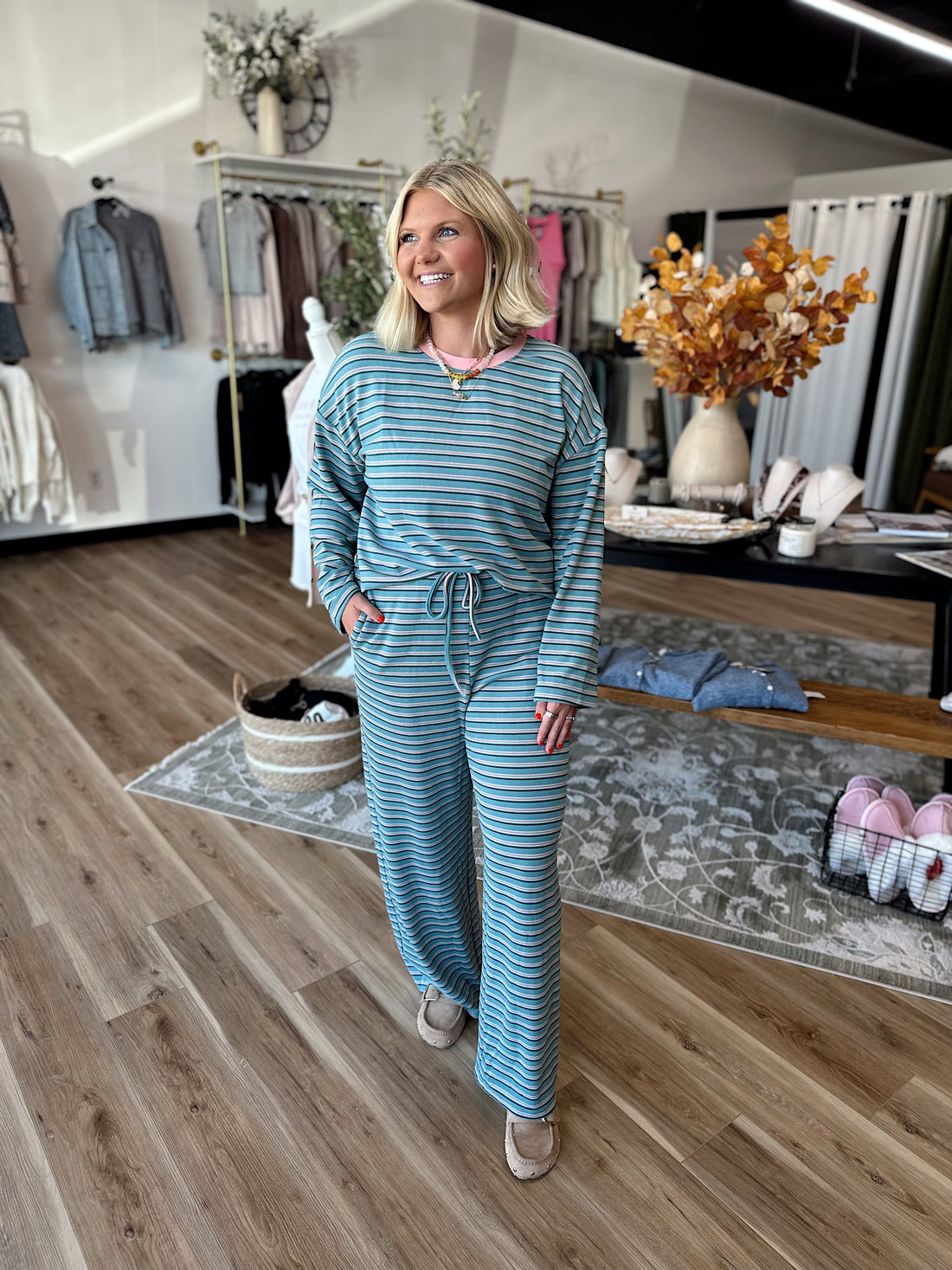 Jeanie Striped Lounge Set