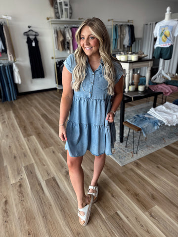 Taylor Short Sleeve Denim Dress
