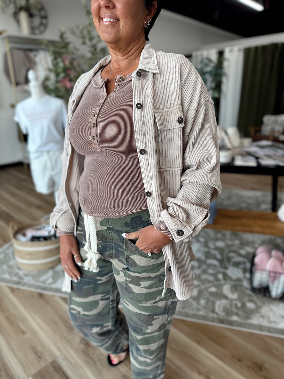 Kamdynn Waffle Knit Shacket