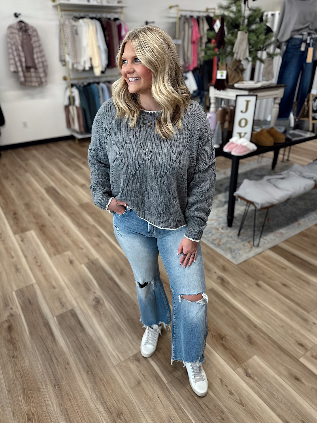 Amelia Diamond Knit Sweater