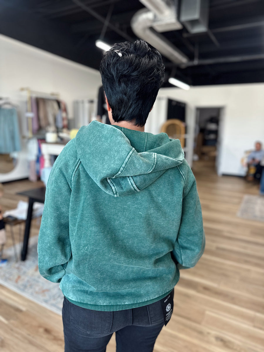 Kori Acid Wash Quarter Zip Hoodie