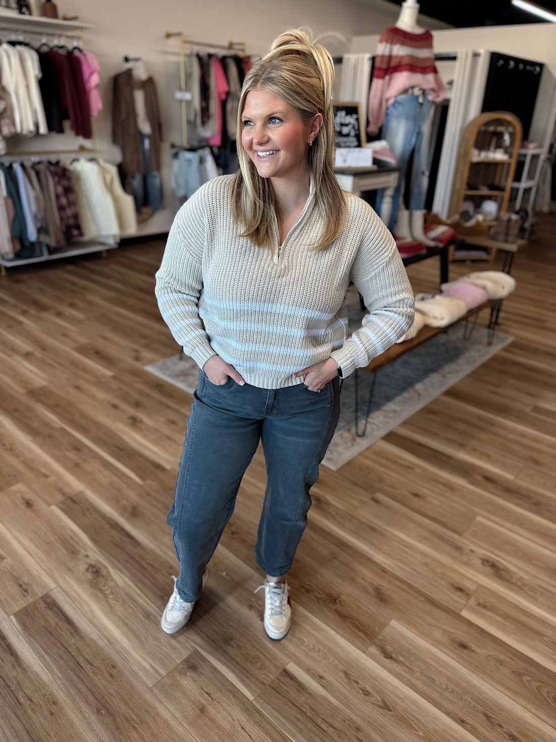 Laken Ash Black Cropped Barrel Denim