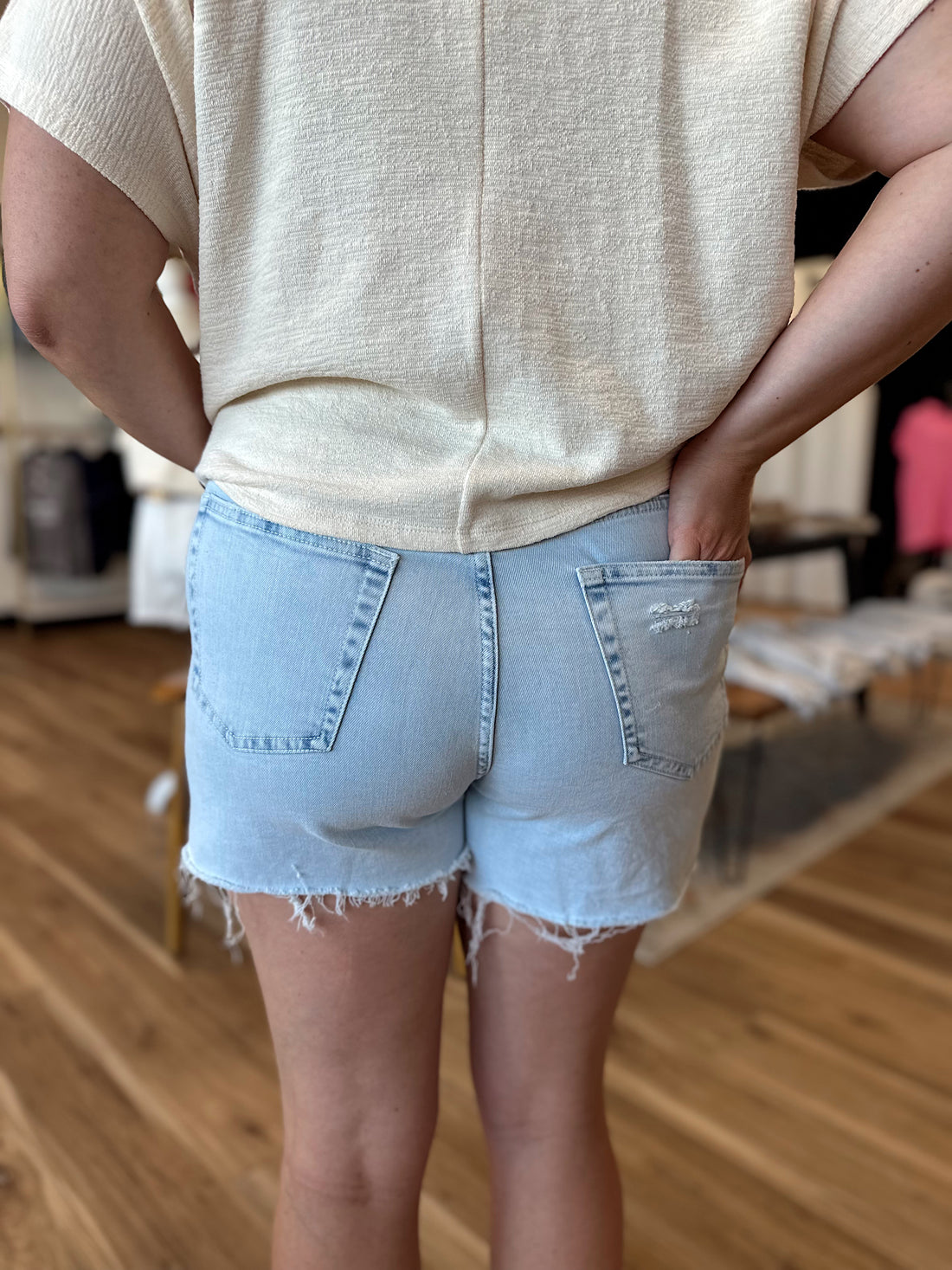Jenna Distressed Denim Shorts