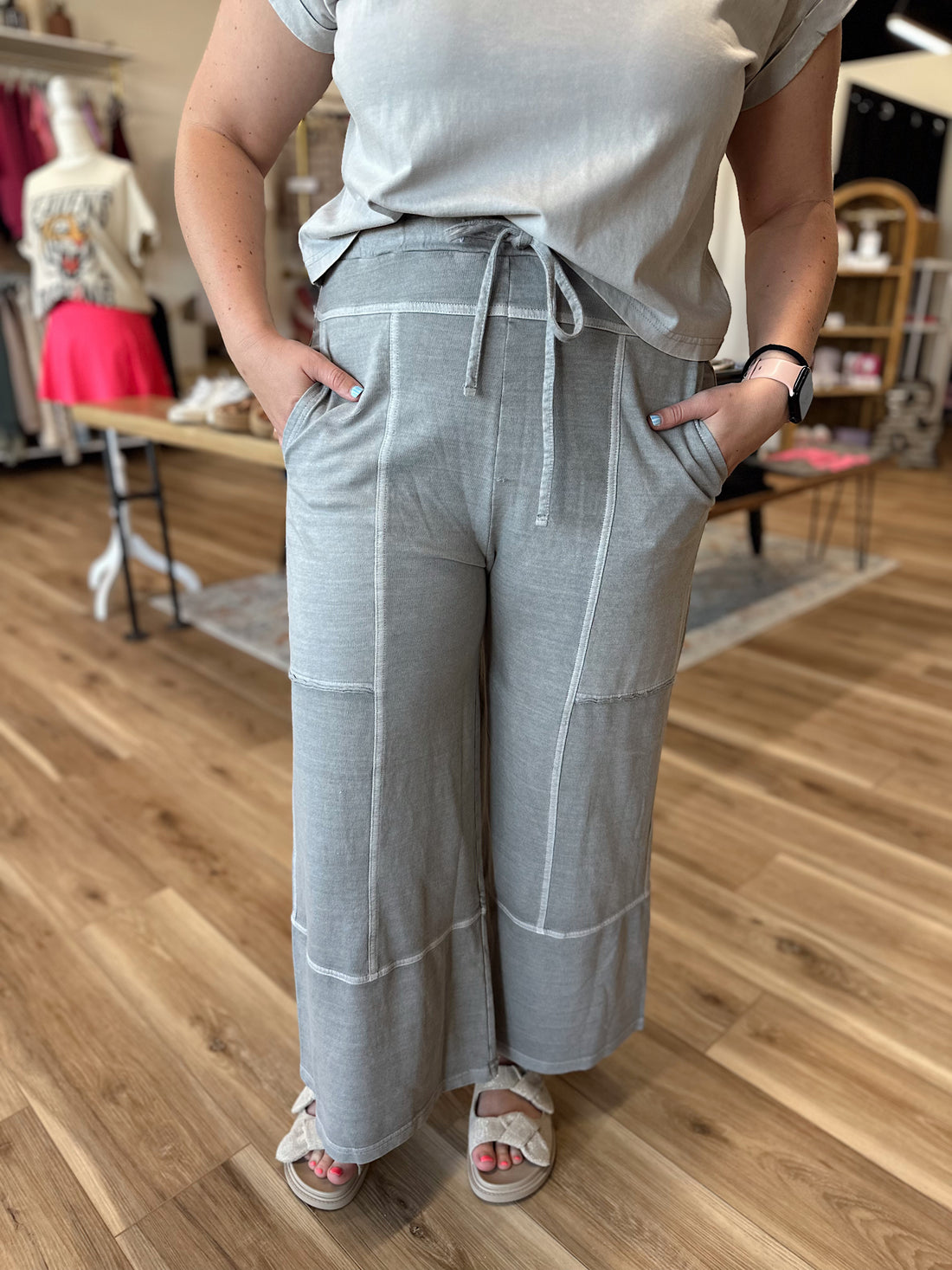 Maddie Washed Wide Leg Pants