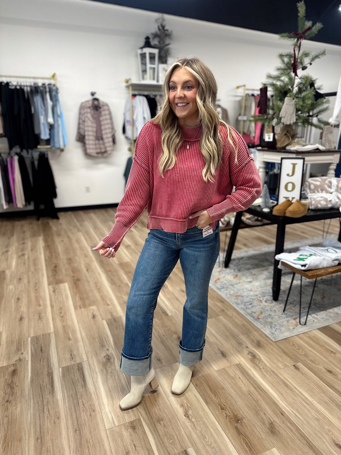 Reagan Acid Wash Knit Sweater