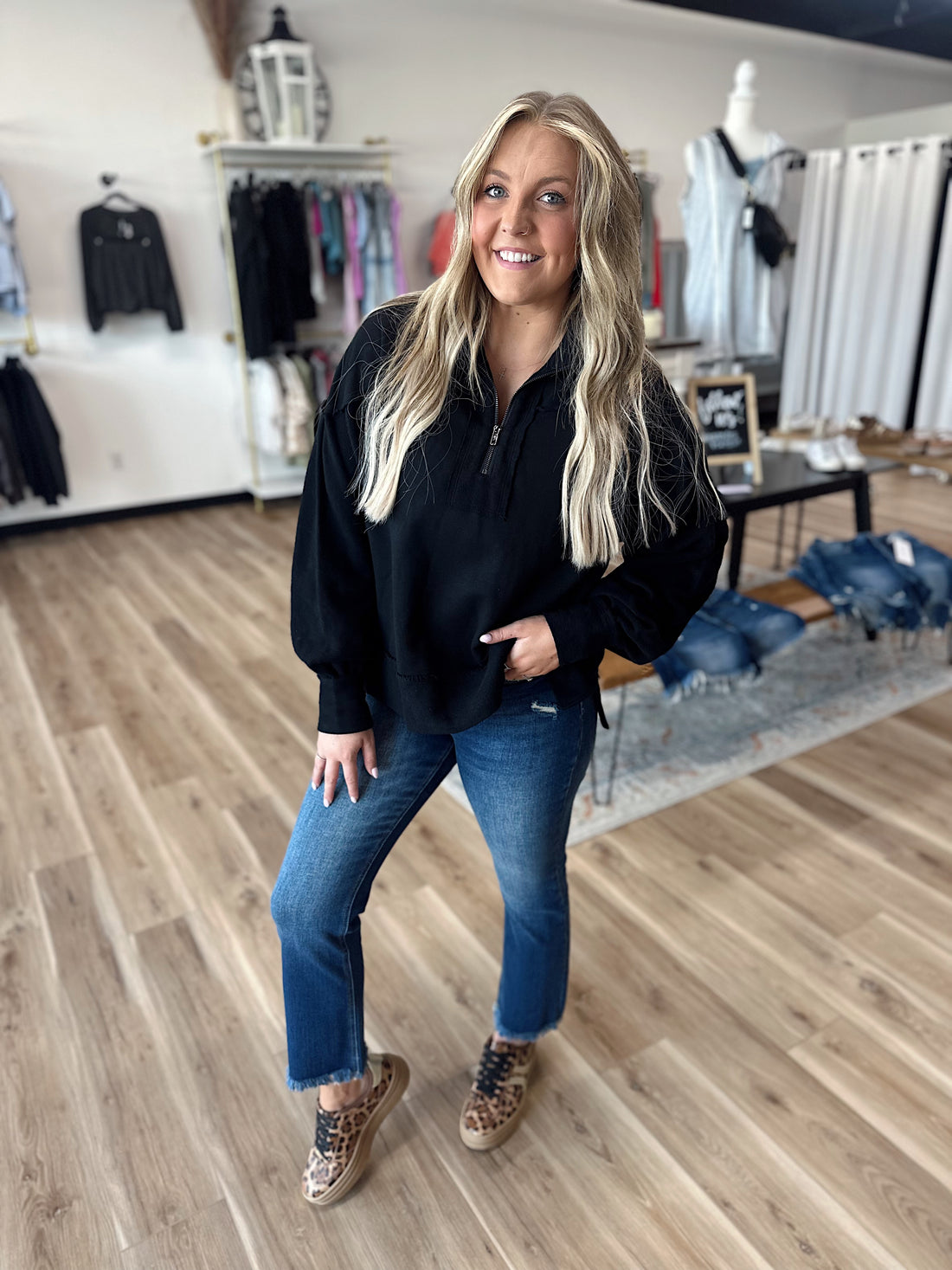 Brinley Black Half Zip